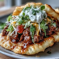 Fluffy cloud bread tacos overflowing with savory seasoned beef and fresh toppings.