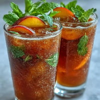 Fruity Peach Iced Tea Slushies, perfectly blended for a refreshing summer treat.